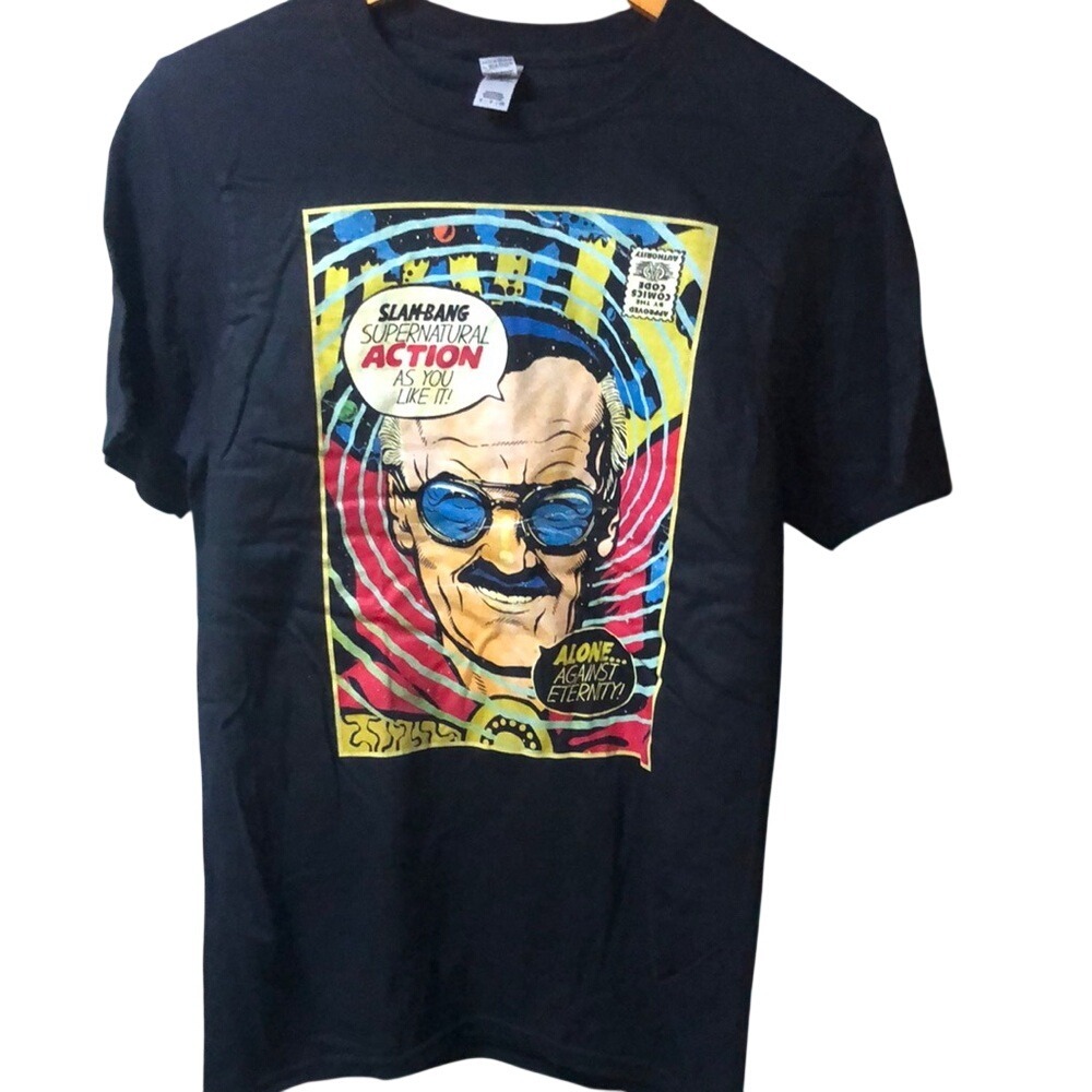 Stan Lee Supernatural Action Black Graphic‎ T-Shirt